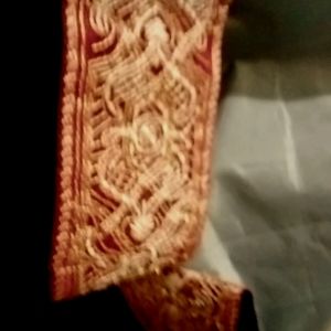 Black ankle. Pants with embroidered cuffs